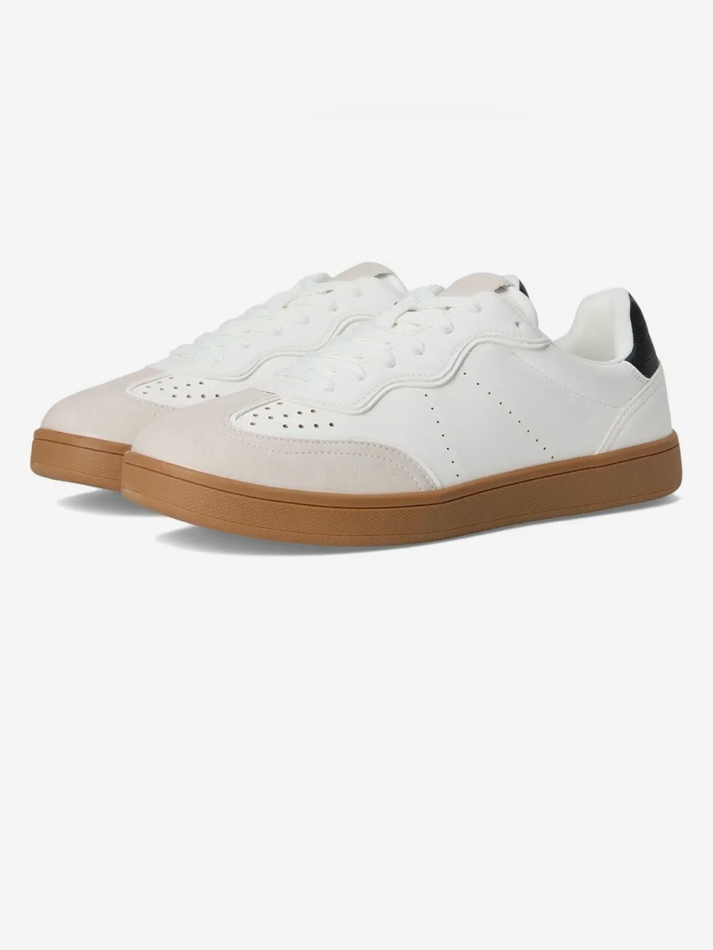Dolce Vida White Sneakers with black/tan accents, worn once!